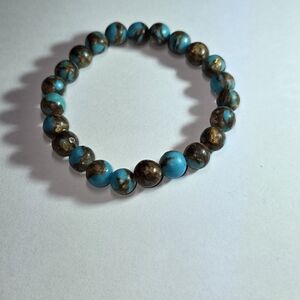 Turquoise and Brown Beaded Bracelet